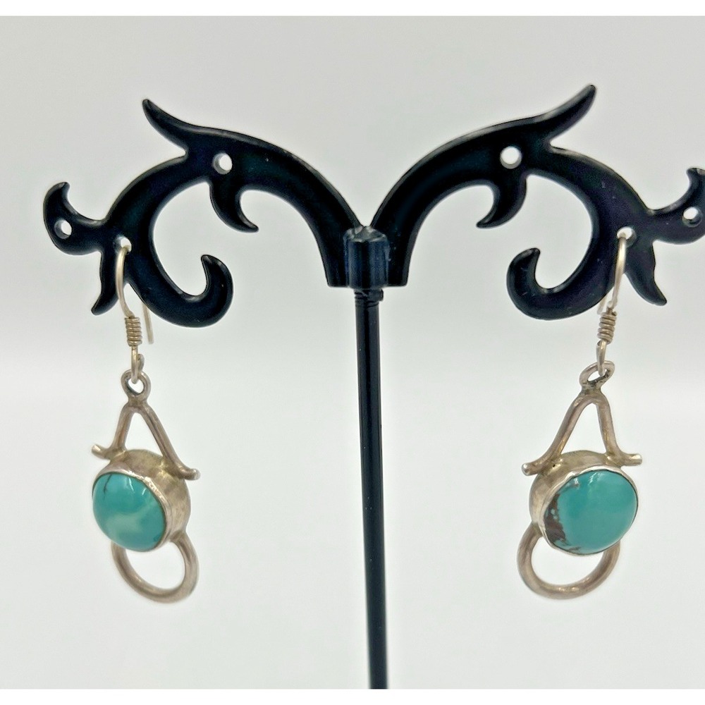 Turquoise Sterling Silver .925 Handmade Dangle Earrings
